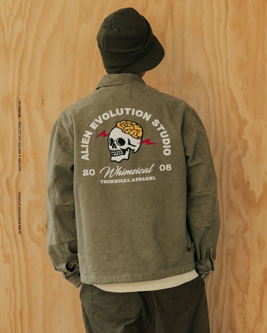 【車庫服飾】AES EMBROIDERED WHIMSICAL SKULL WASHED WORK JKT