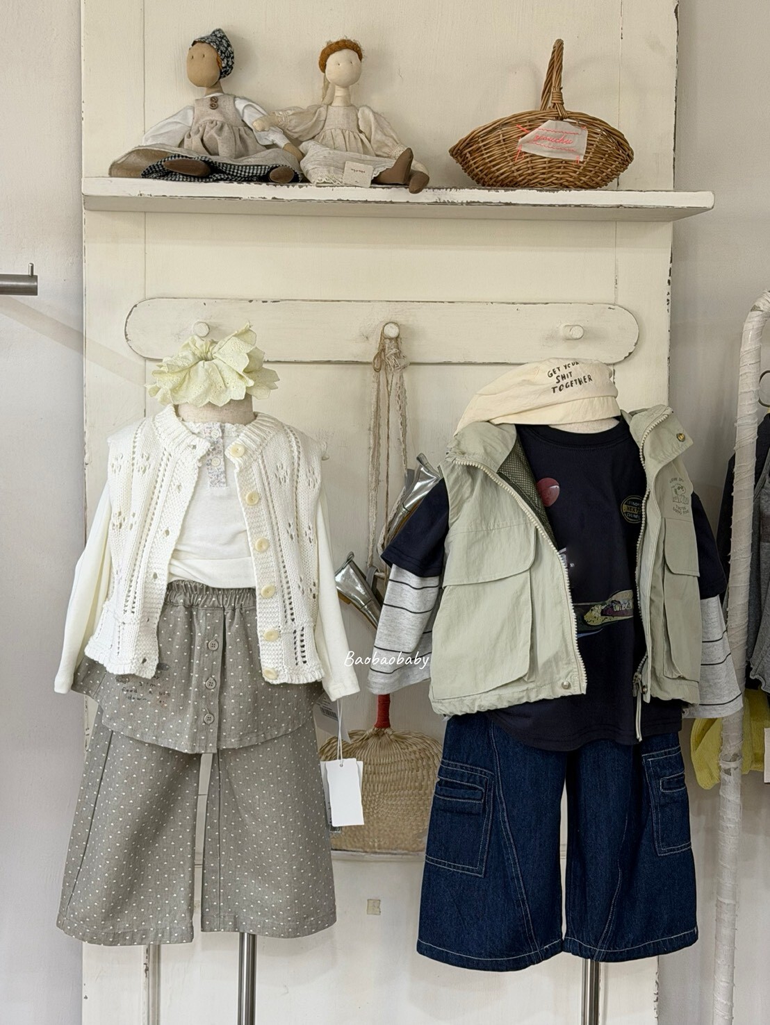 工裝口袋牛仔寬褲