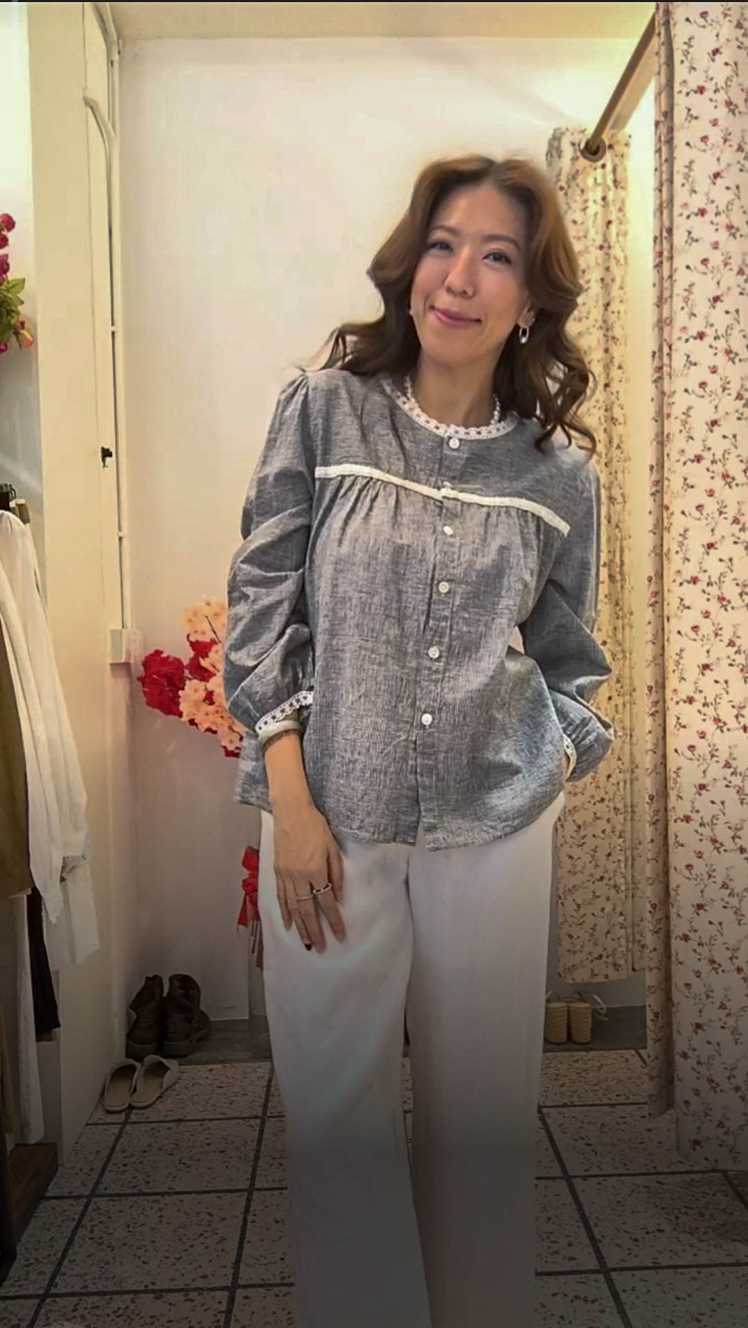 B4280 RM189 ▶️ 圓領牌扣上衣 👉B:118cm L:62cm