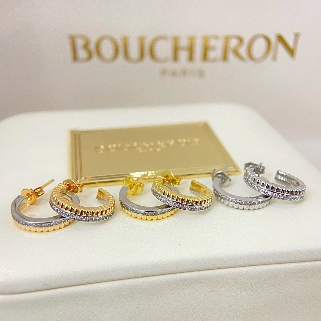 18k Bo”｛羅緞滿鑽雙層｝高奢定製耳圈釘