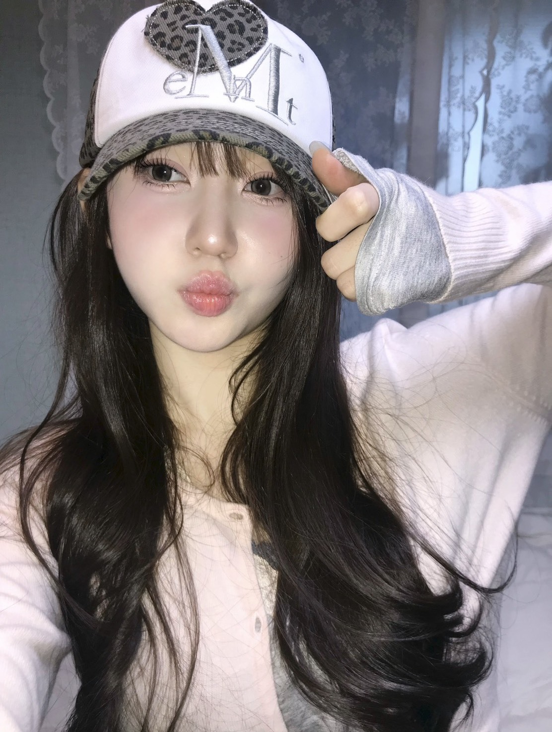 MUCENT SSignature 刺繡 豹紋 愛心 棒球帽 P0000BLH