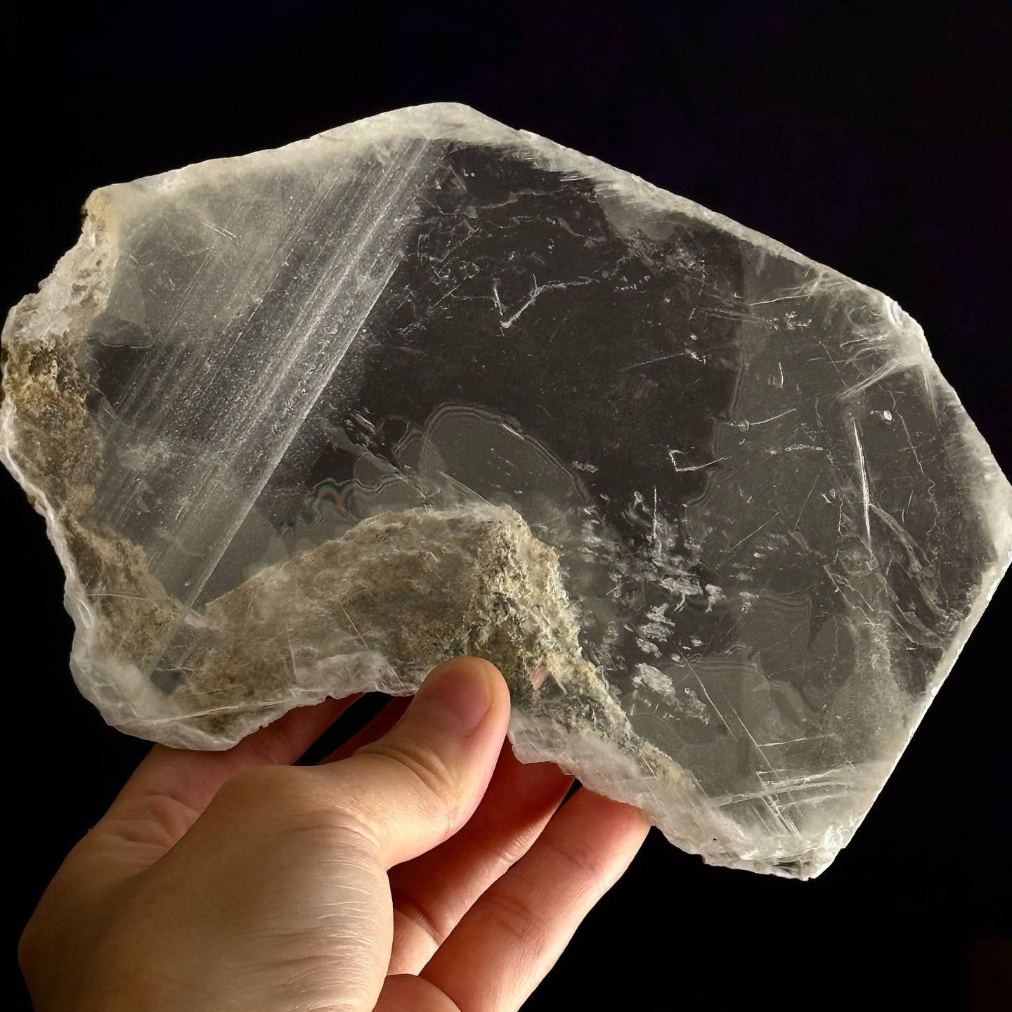 [原石] 透石膏 山形 附展示架