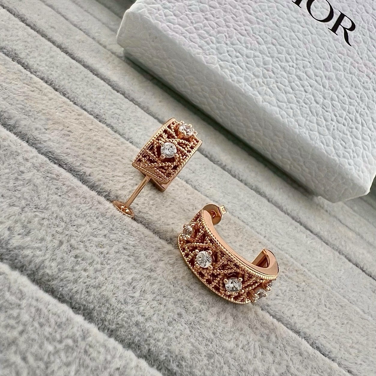 ｛水鑽款｝18k”My dior Gemdior藤格珠寶”高奢定製耳釘