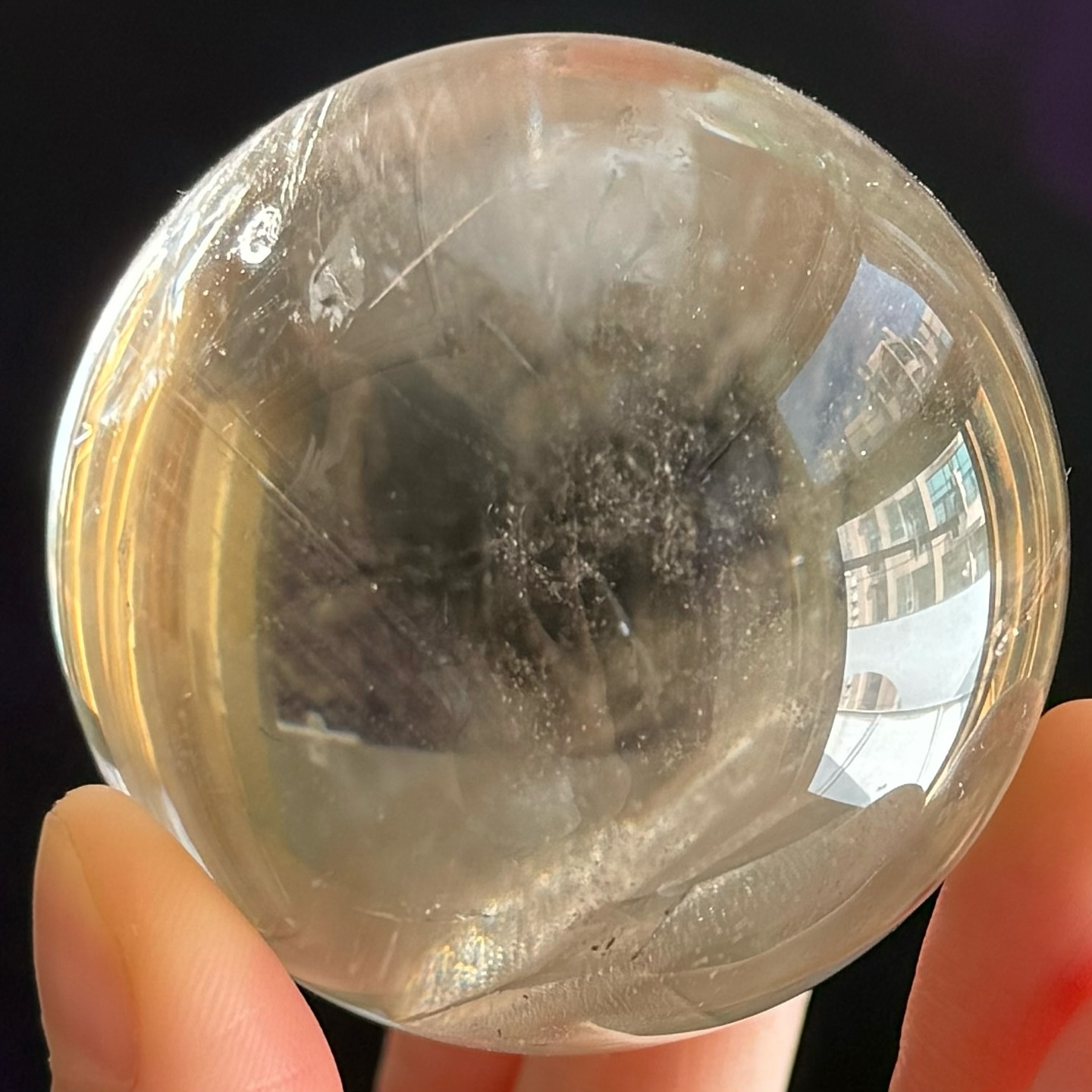 [原石] 透體白水晶球