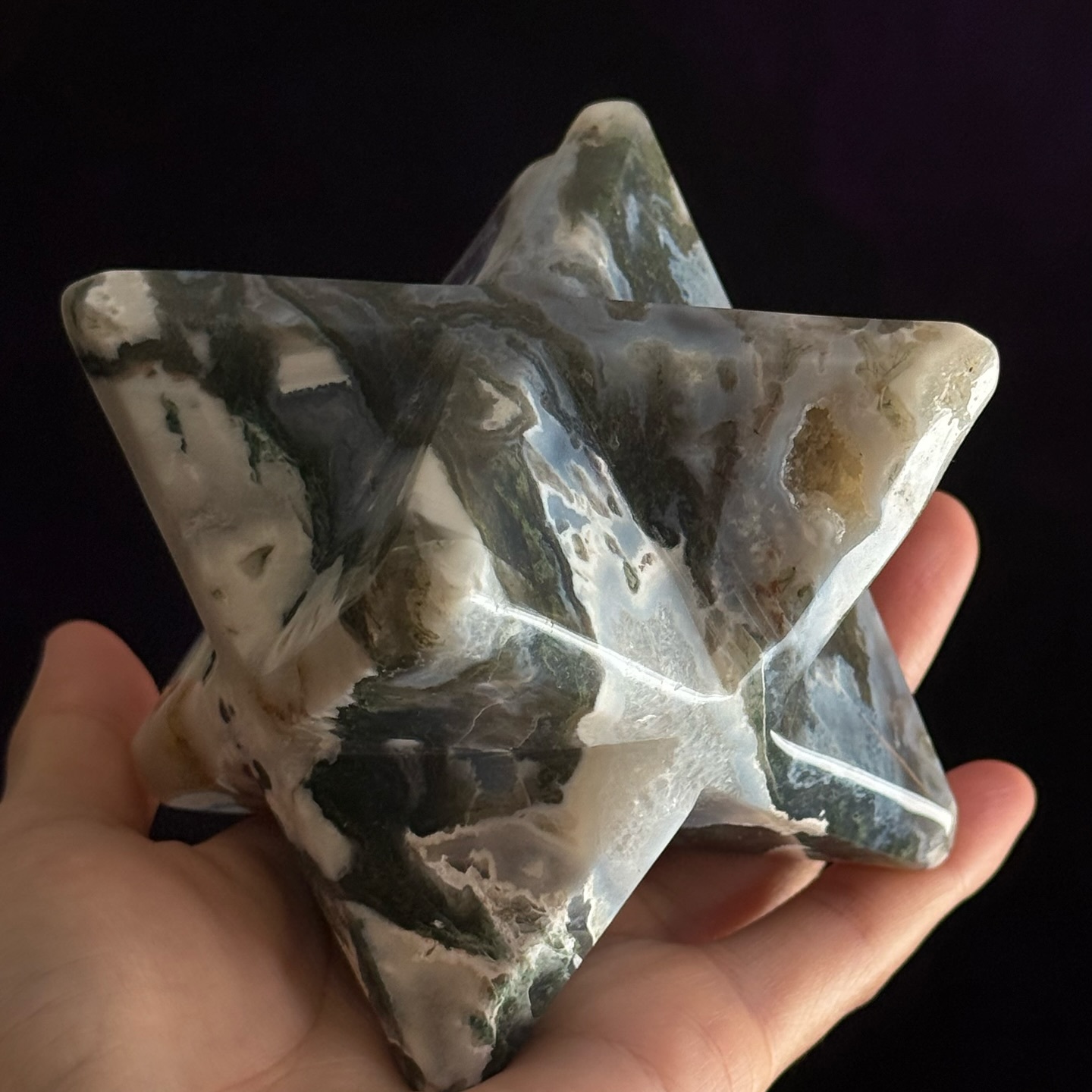 [原石] 水草瑪瑙 梅爾卡巴 水晶擺飾