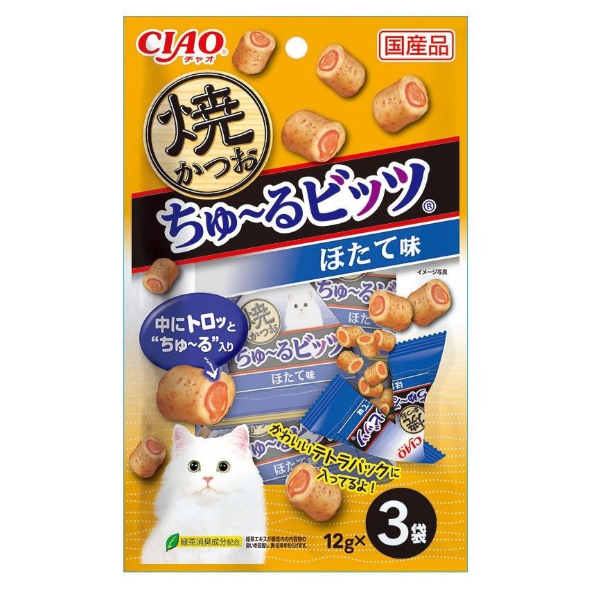 CIAO 貓小食 流心粒粒．扇貝味14gx3小袋