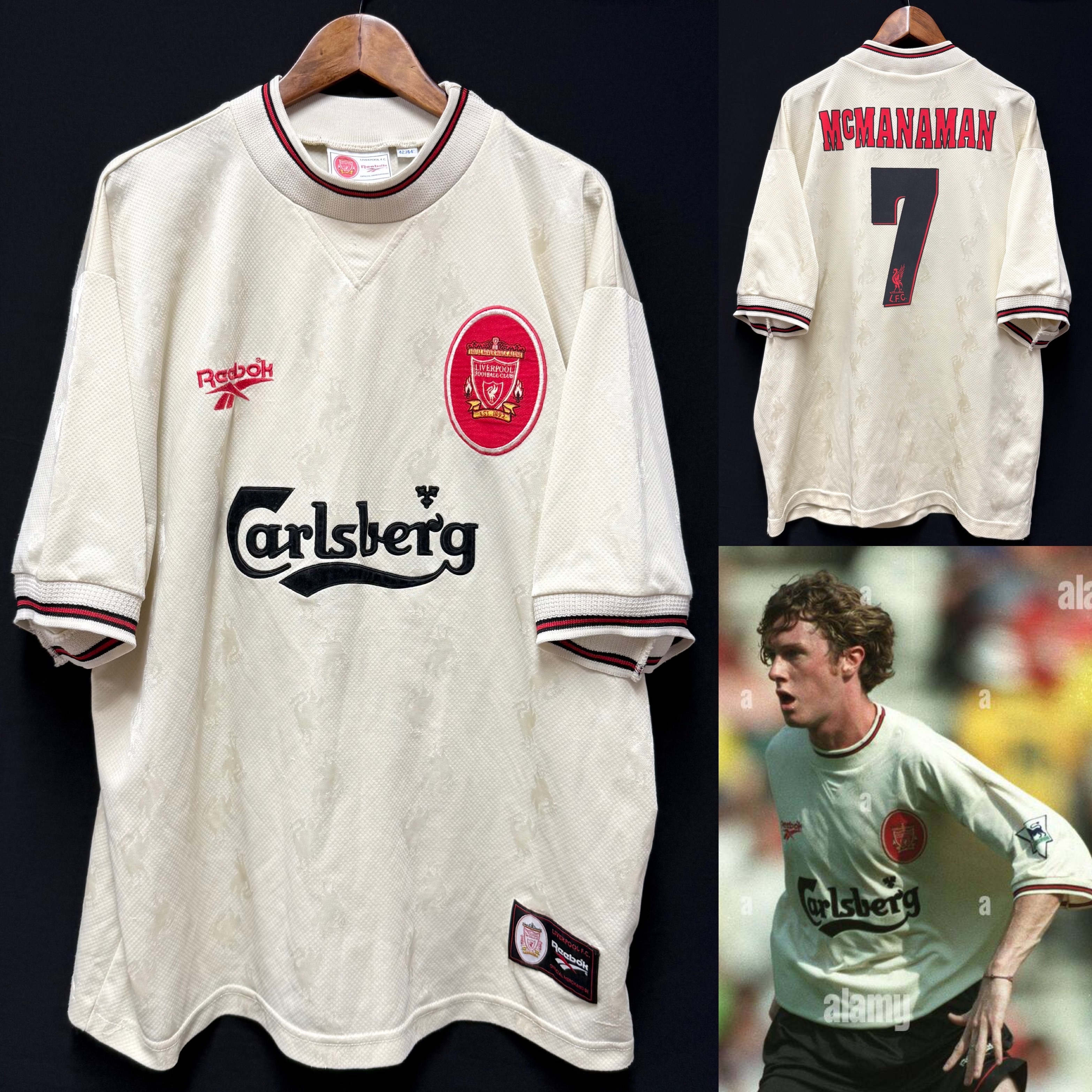 Liverpool 1996-1997 Reebok Away Shirt #7 MCMANAMAN