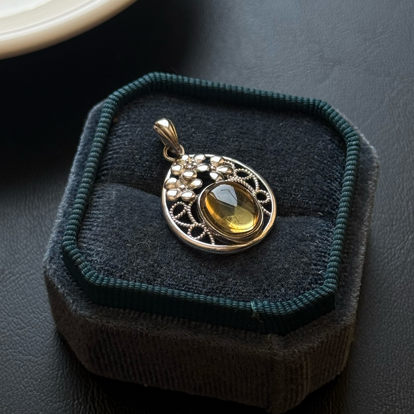 [原石] 黃水晶 925銀項鏈吊墜