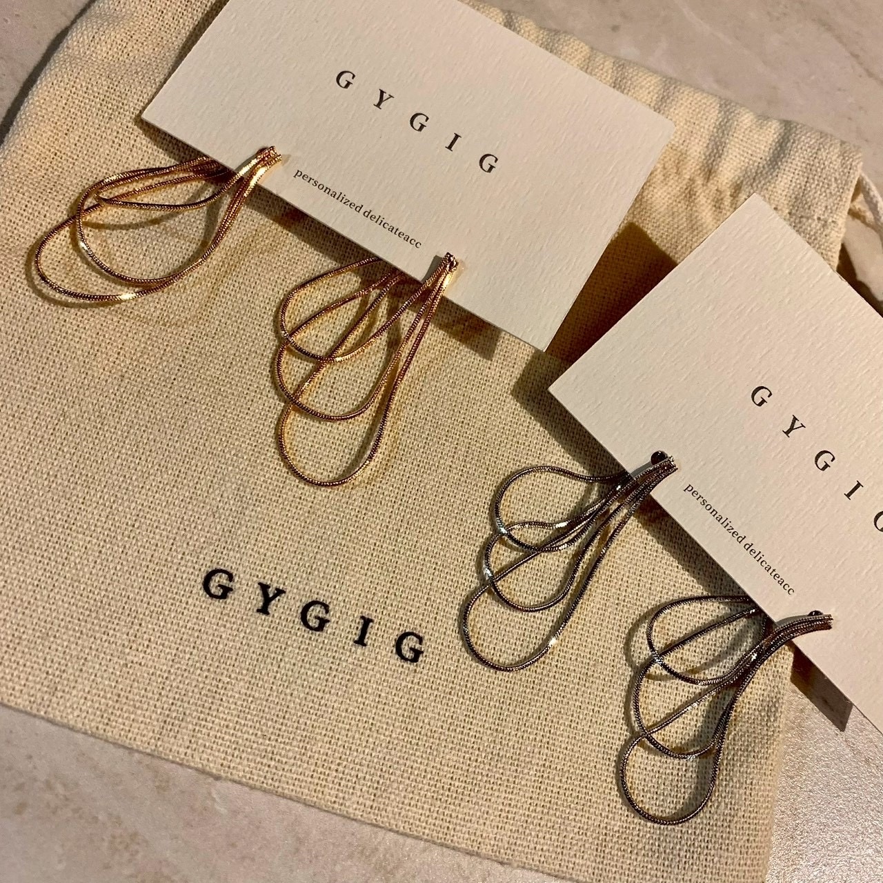 Gy”veil 流蘇氛圍感鏈條一體式耳釦釘