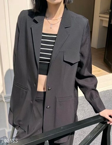 A36 G512323592 - 黑色寬鬆西裝外套