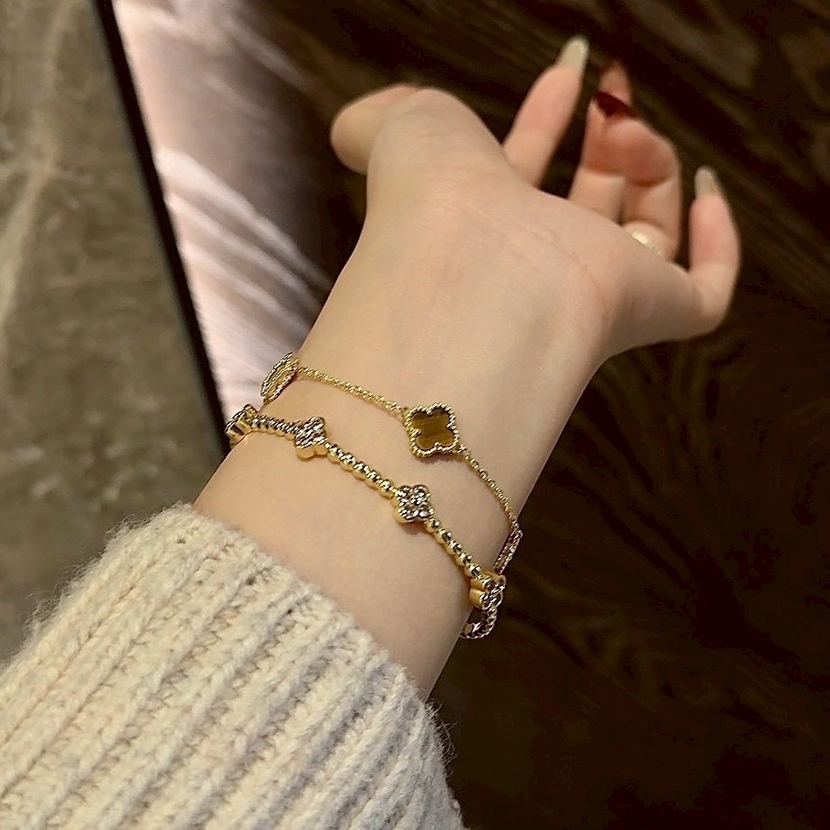 Gy”Bijou mini 金鑽小老花圓珠定製開口手鐲