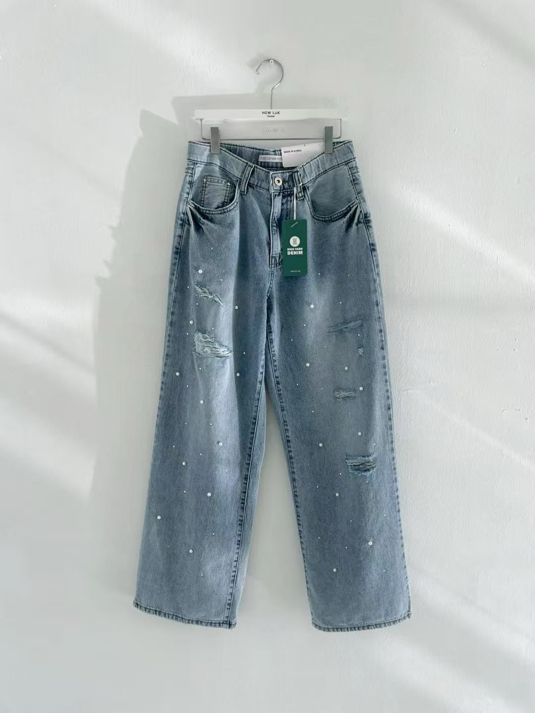 HL6094 Bling bling閃石直腳牛仔褲 *特價*