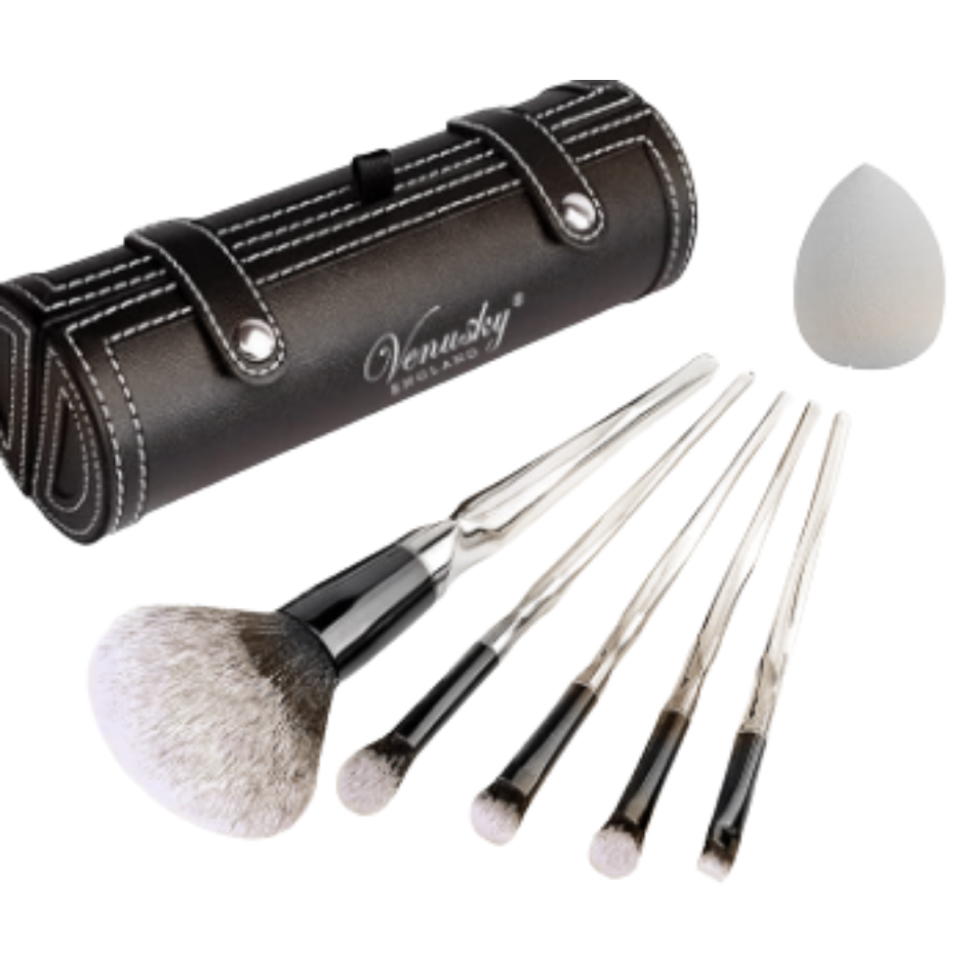 FAC-BBG0301-013 VENUSKY 化妝刷+美妝蛋帶真皮收納盒7件套裝 (A13)