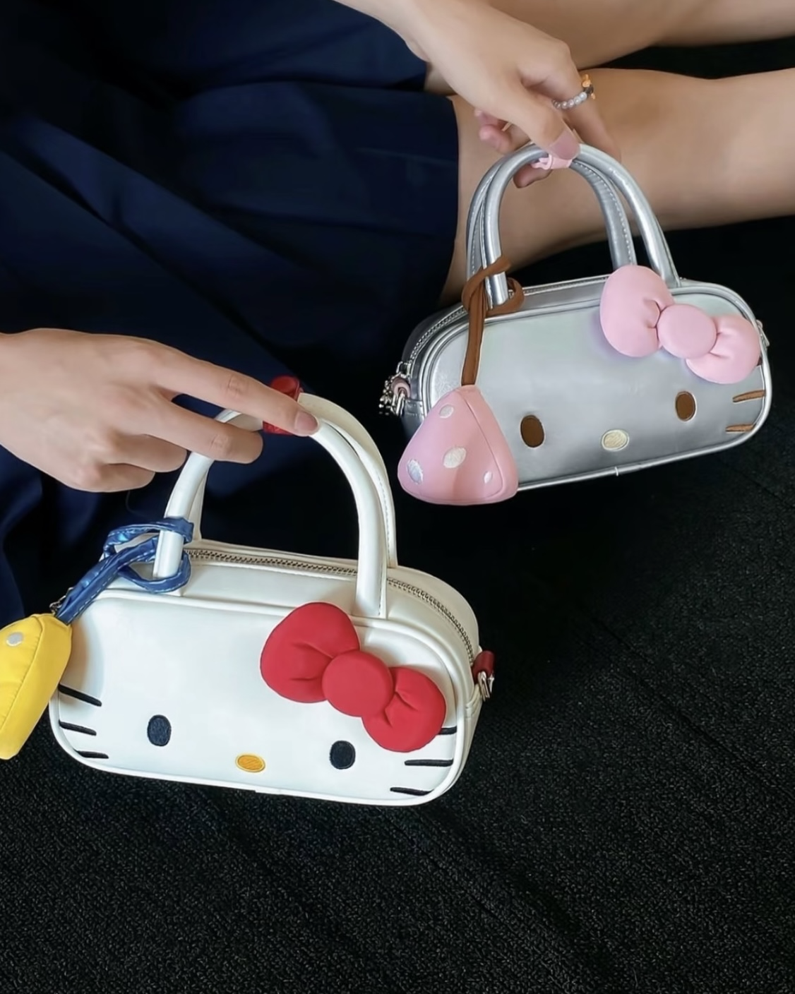 <正版授權>TOUTOU x HELLO KITTY 聯名 波士頓包 保齡球包 肩背包 手提包 可愛 共3色