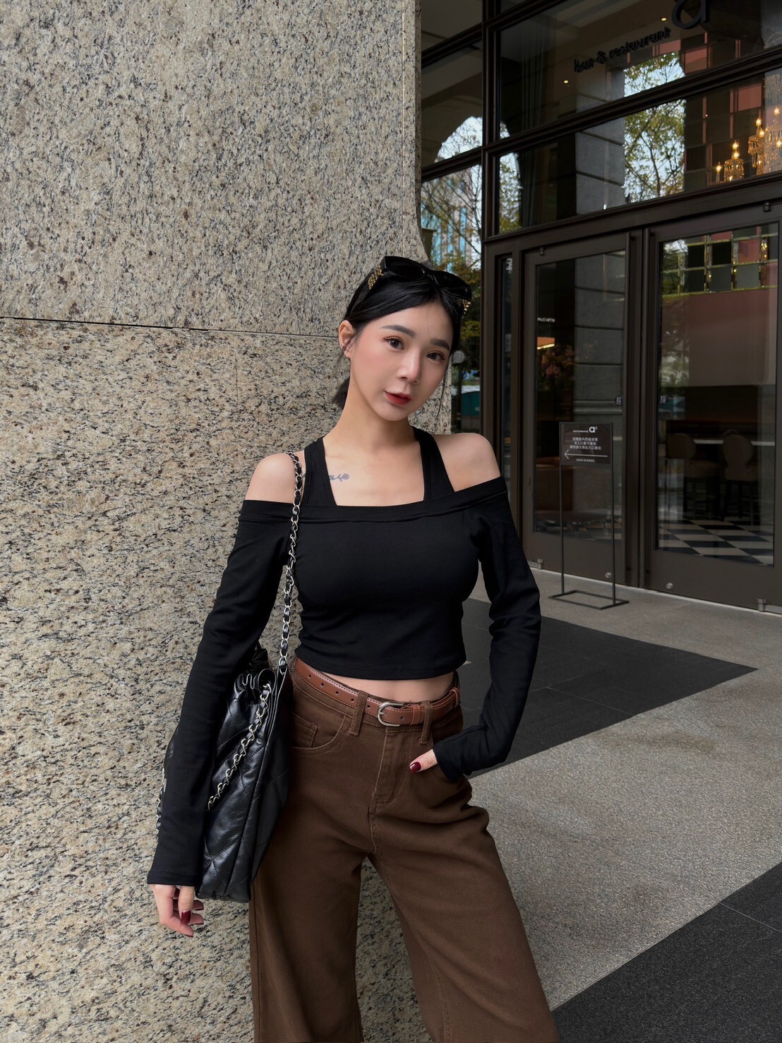 露肩假兩件彈性BRATOP