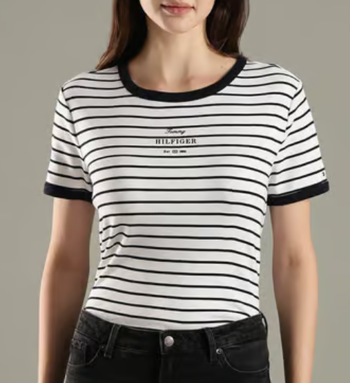 [S] TOMMY HILFIGER WHITE REGULAR TEE, XW08123-100 (STH1561)