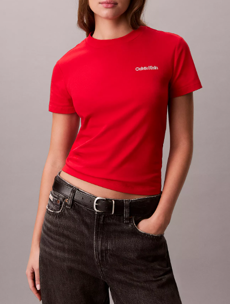 [S] CALVIN KLEIN ADRENALINE RUSH FOIL LOGO GRAPHIC SLIM T-SHIRT, 47E894G-600 (SCK826)