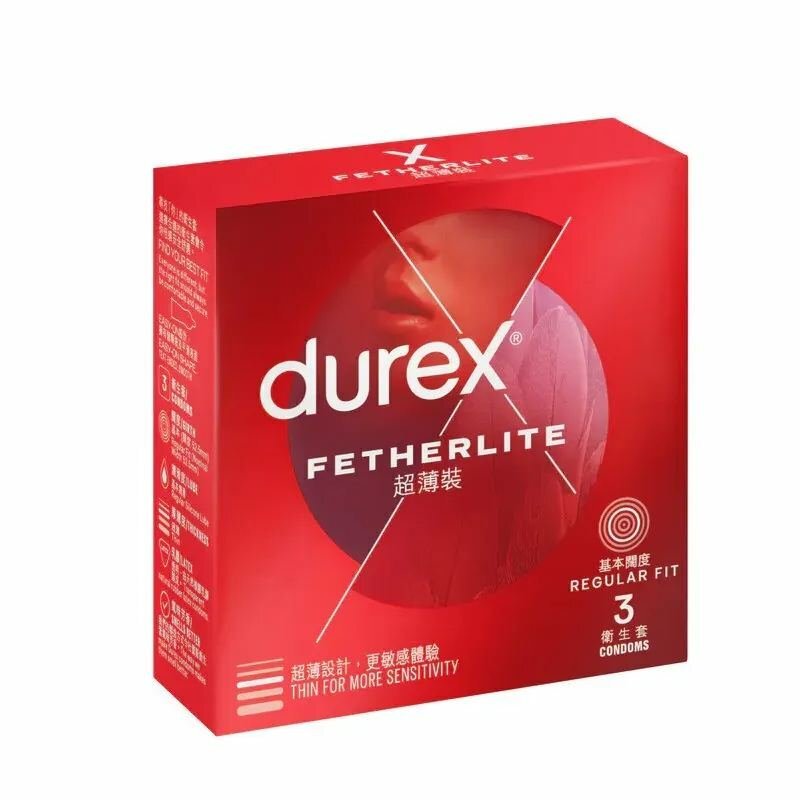 Durex 杜蕾斯 Fetherlite 超薄裝 乳膠安全套 3/12/24片裝  (香港版)