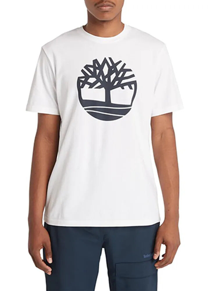 [S] TIMBERLAND WHITE/BLACK KENNEBEC RIVER TREE LOGO SHORT-SLEEVE T-SHIRT, TB0A5YP7-100 (SZZ1024)