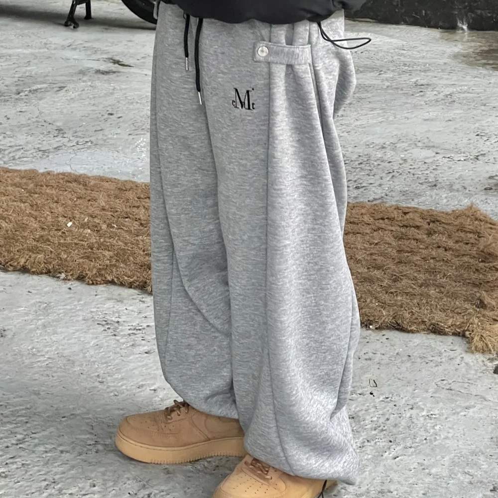 MUCENT 側釦造型 棉褲 運動褲 縮口長褲 兩色 韓國代購