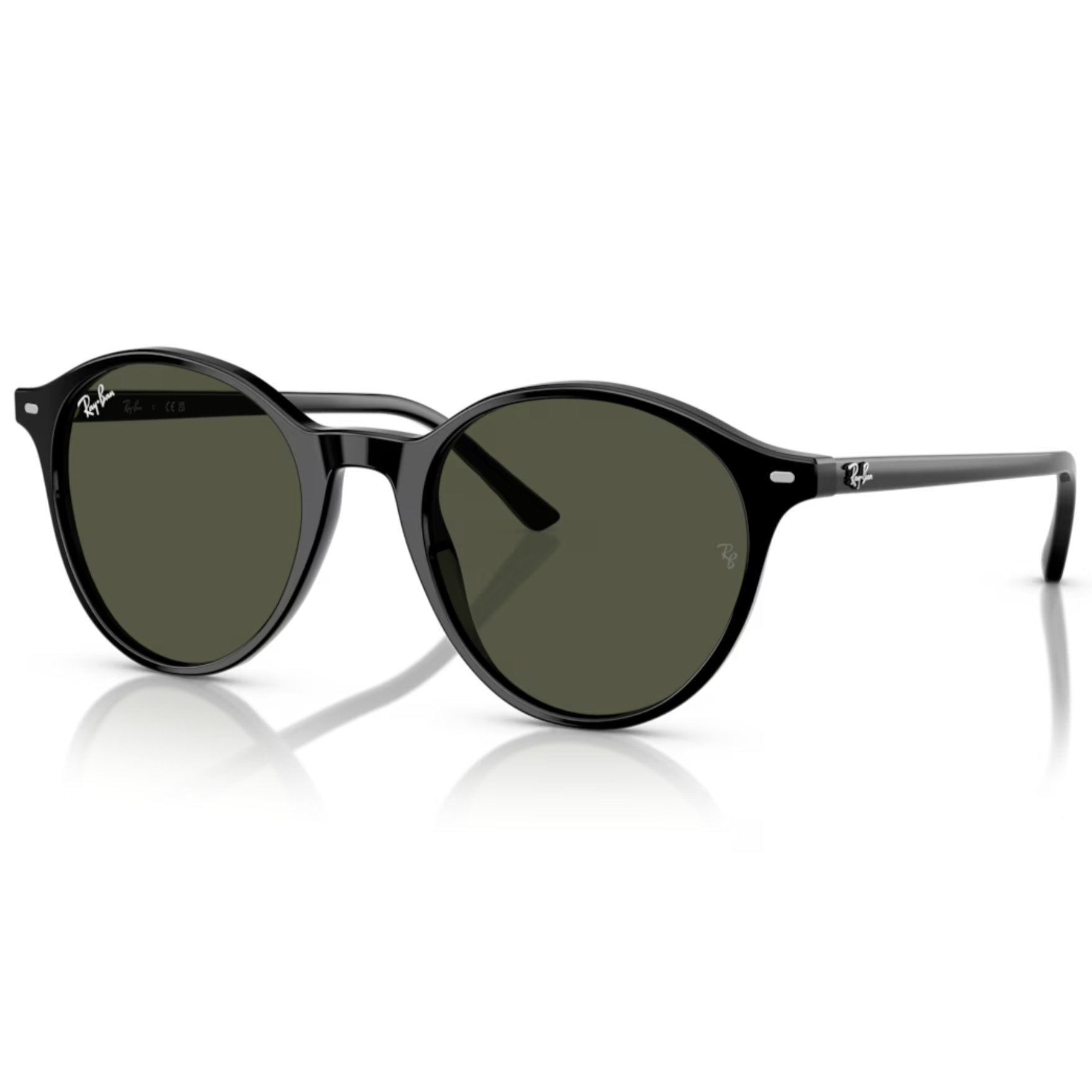 【RayBan】RB2230F 90131-51mm 圓框太陽眼鏡♦(黑色-綠色鏡片)