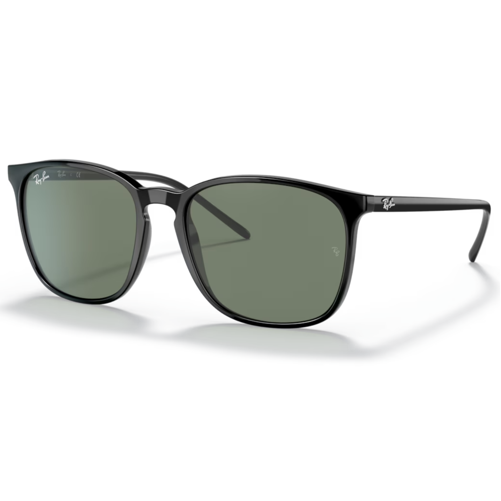 【RayBan】RB4387F 90171-55mm 方框太陽眼鏡♦(黑-綠色鏡片)
