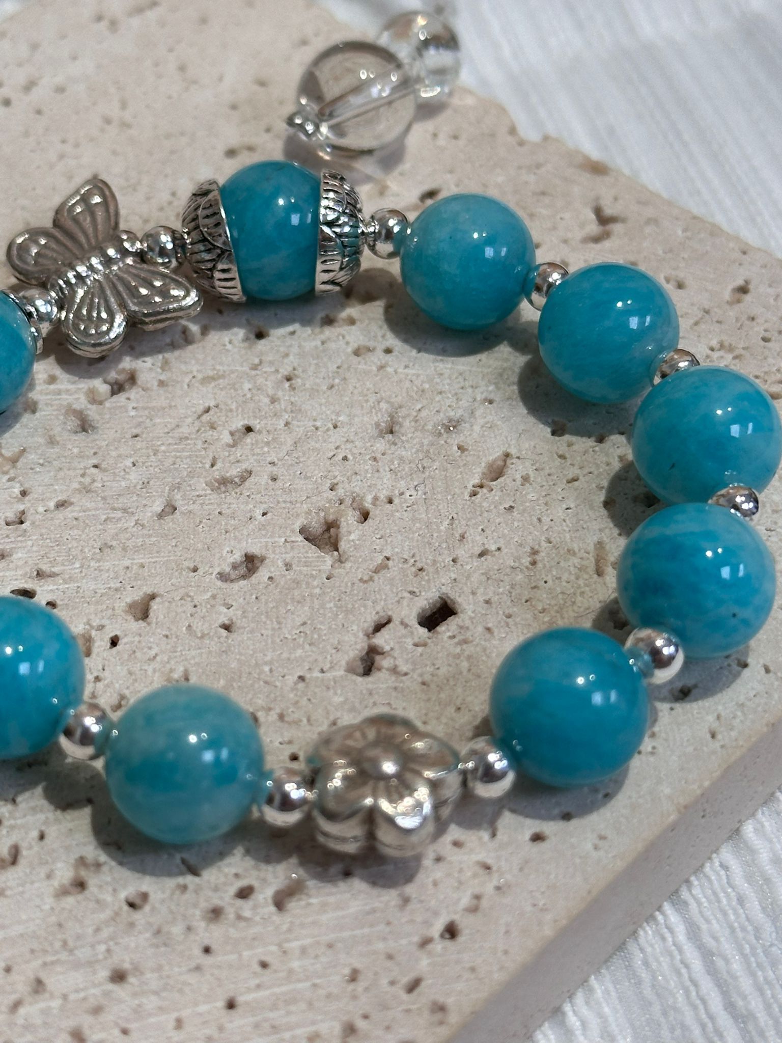 SL13176/天河石泰銀配件925手鏈