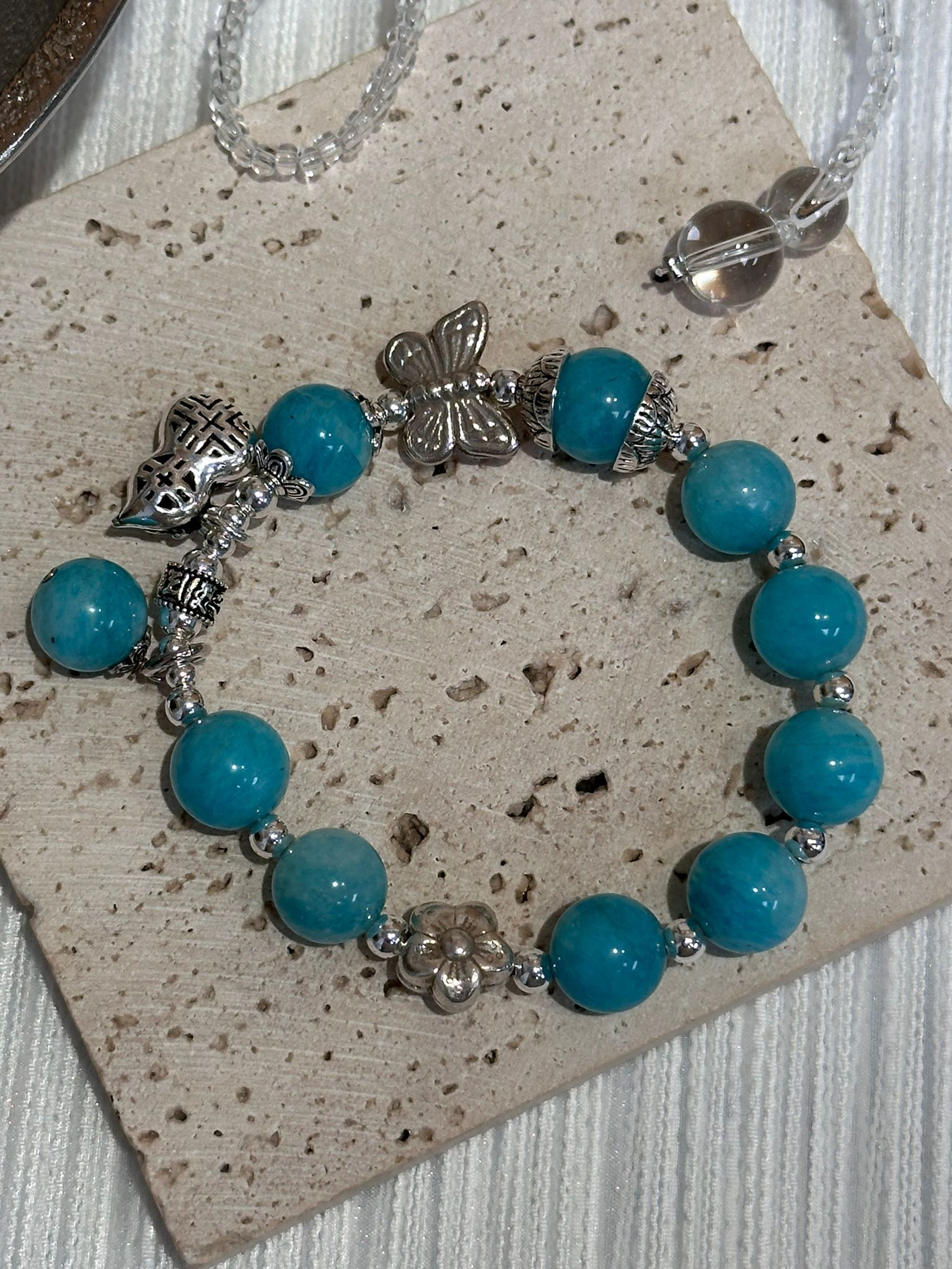 SL13176/天河石泰銀配件925手鏈