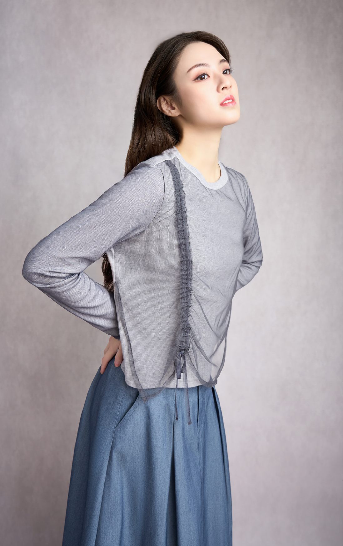 薄紗拼布上衣 LT302A