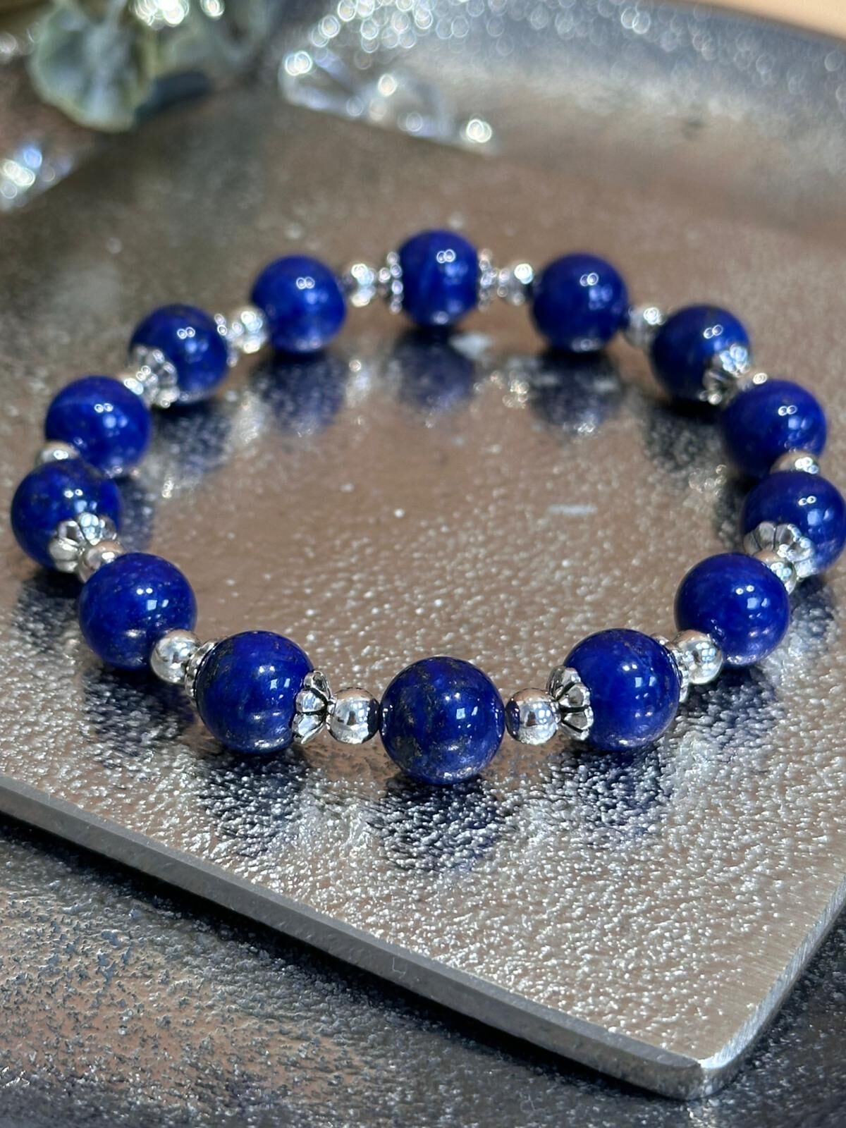 SL13184/藍色海洋石925手鏈