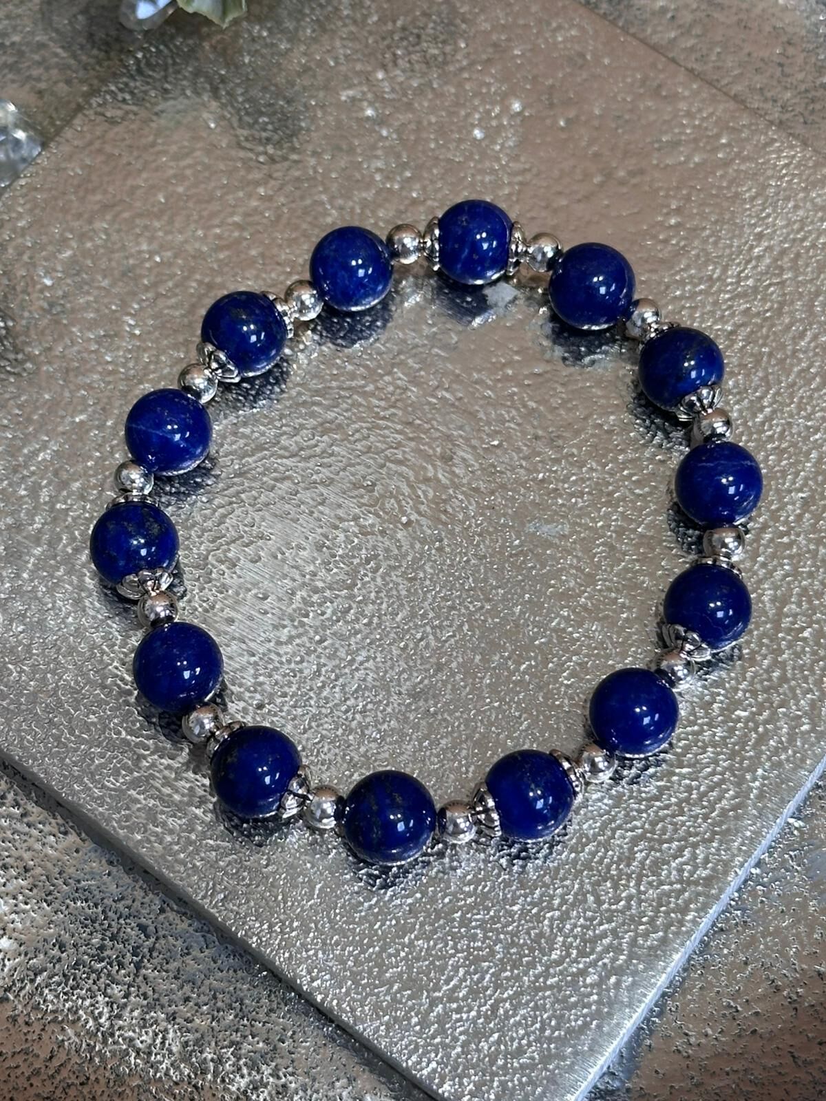 SL13184/藍色海洋石925手鏈