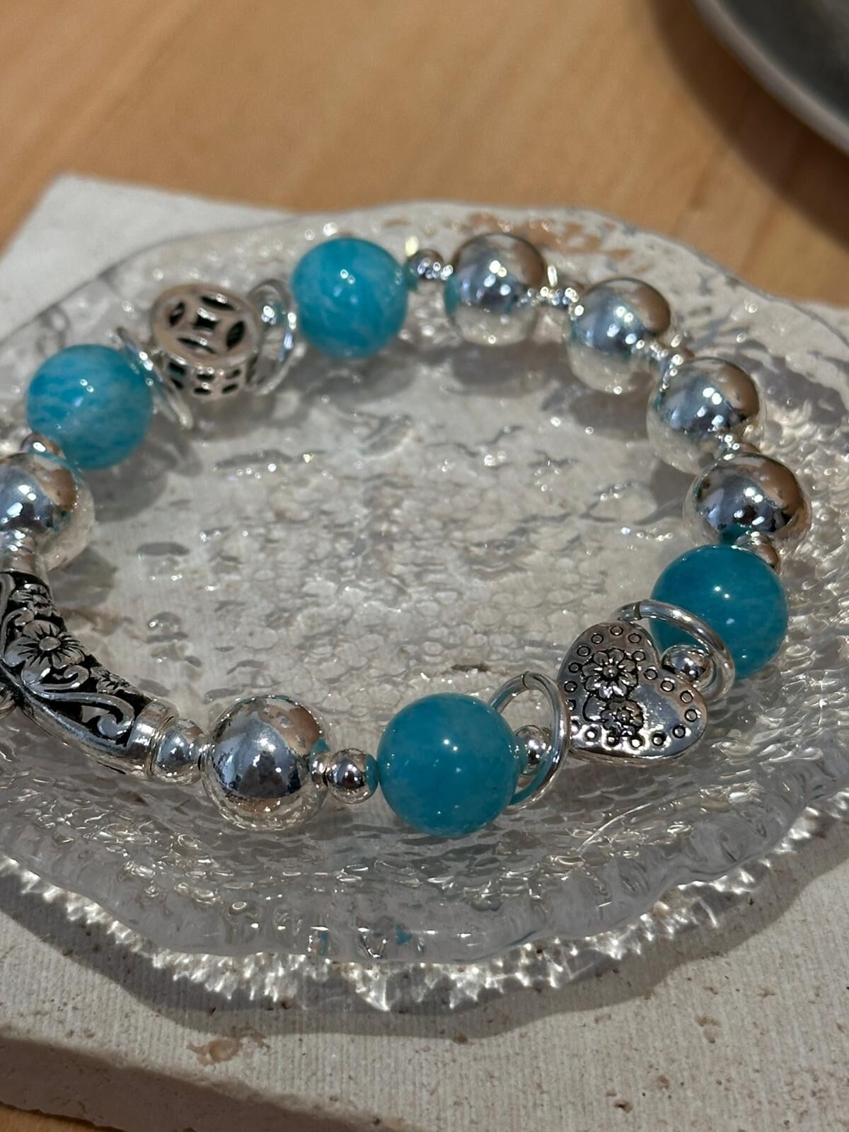 SL13186/大珠天河石925手鏈