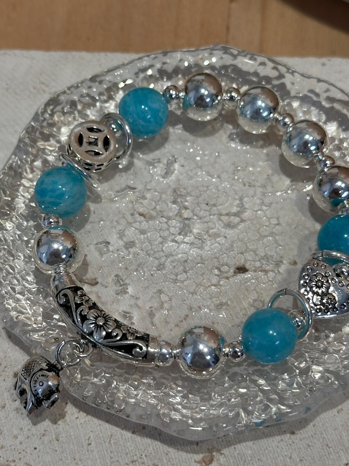 SL13186/大珠天河石925手鏈