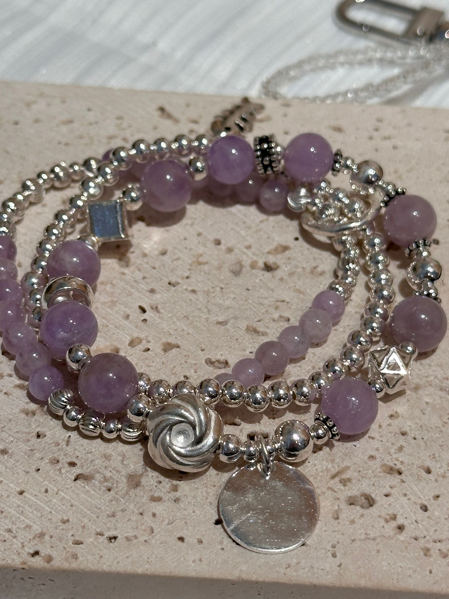 SL13192/三圈紫水晶天馬行空925手鏈