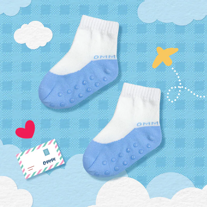 OMYMONSTER 天藍百搭造型襪子