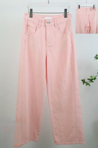 A50 D512823552 - 粉色直筒牛仔褲