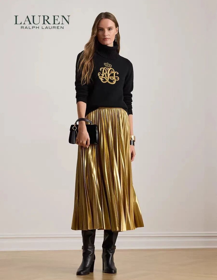 Ralph Lauren 刺繡logo黑色樽領 針織 女款