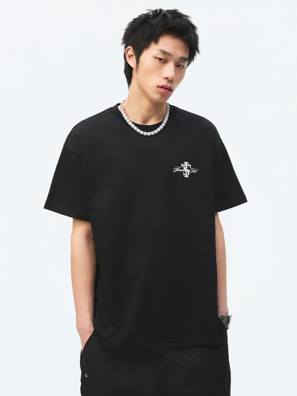 STK SmallTownKid 網球手寫刺繡Logo 美式字母印花  短袖T