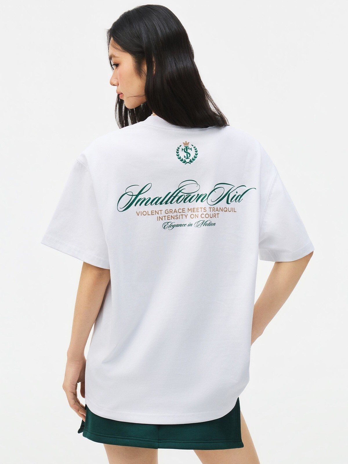 STK SmallTownKid 網球手寫刺繡Logo 美式字母印花  短袖T