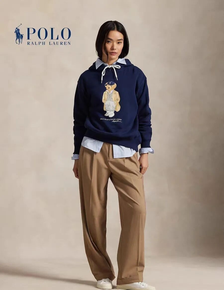 Ralph Lauren 深藍色 有帽 熊仔 衞衣 女款