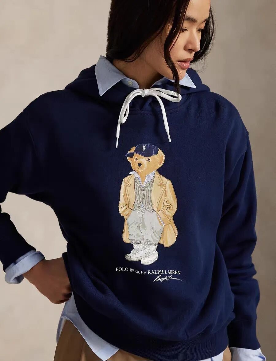 Ralph Lauren 深藍色 有帽 熊仔 衞衣 女款