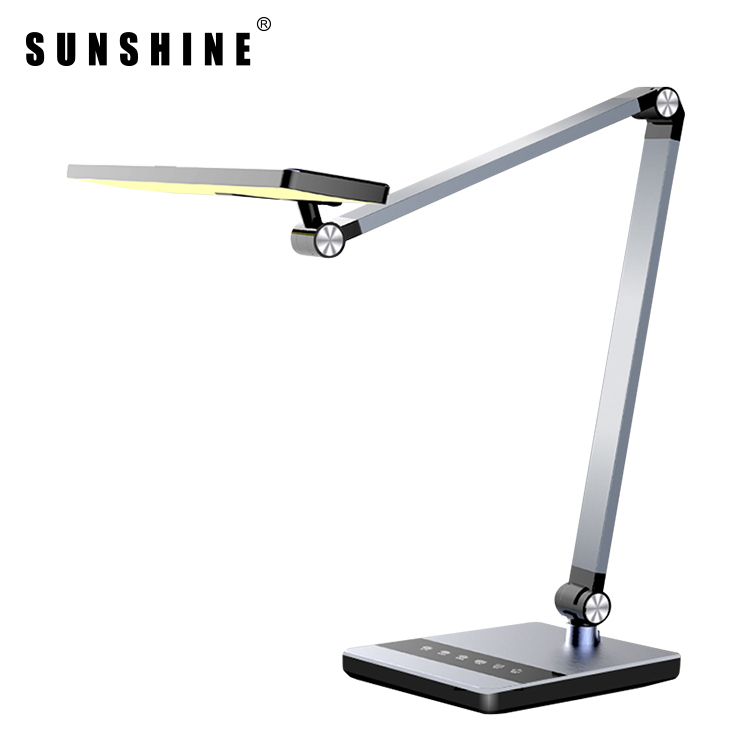 ADEN LED護眼檯燈 9W 銀色 輕觸式可調光暗三色溫3000K-6500K FTL022SL