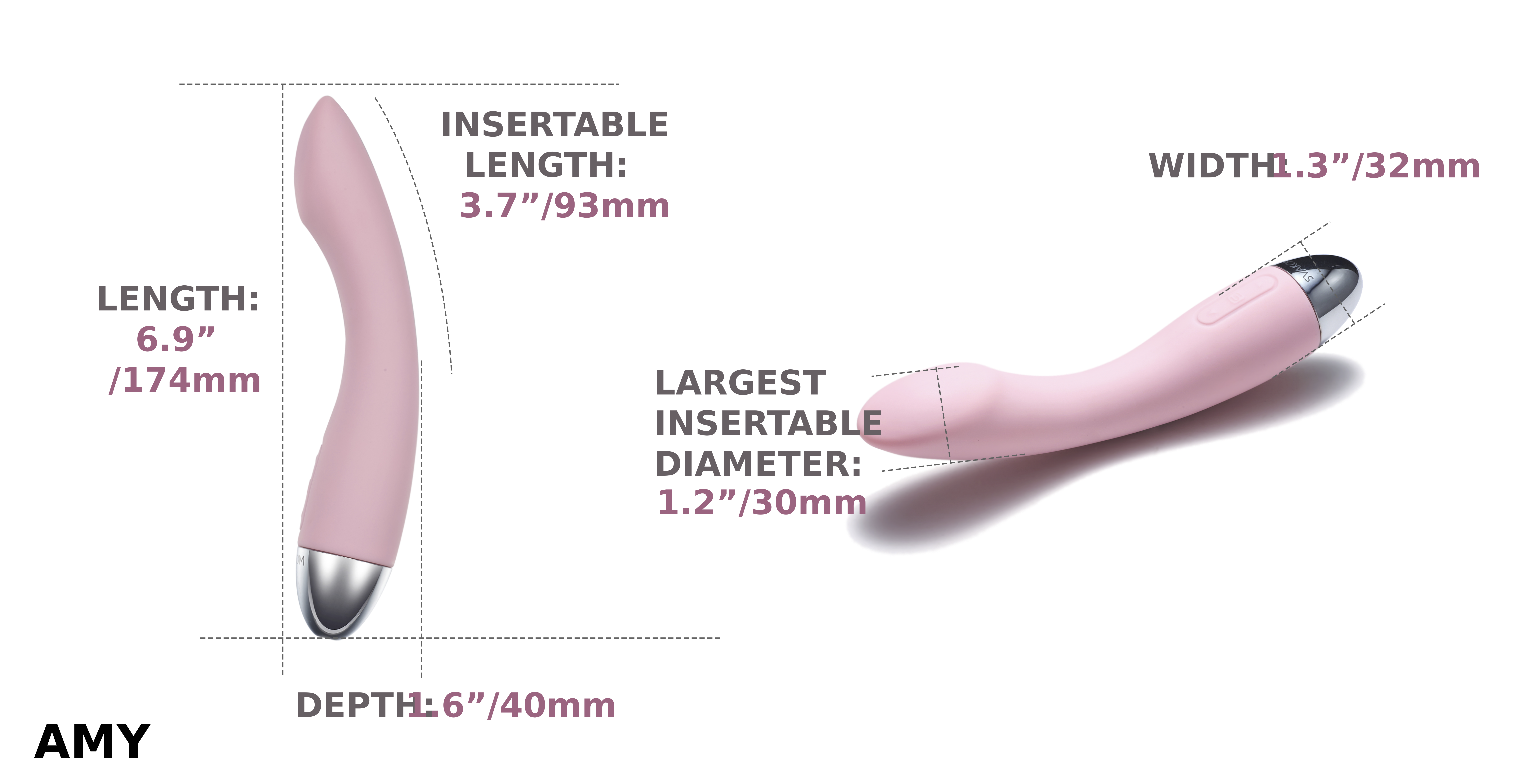SVAKOM Amy 震動棒 - 淡粉色