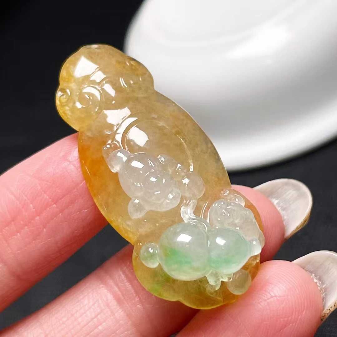 翡翠金蟾吊墜,天然翡翠A玉, 緬甸玉, Jade, Jadeite