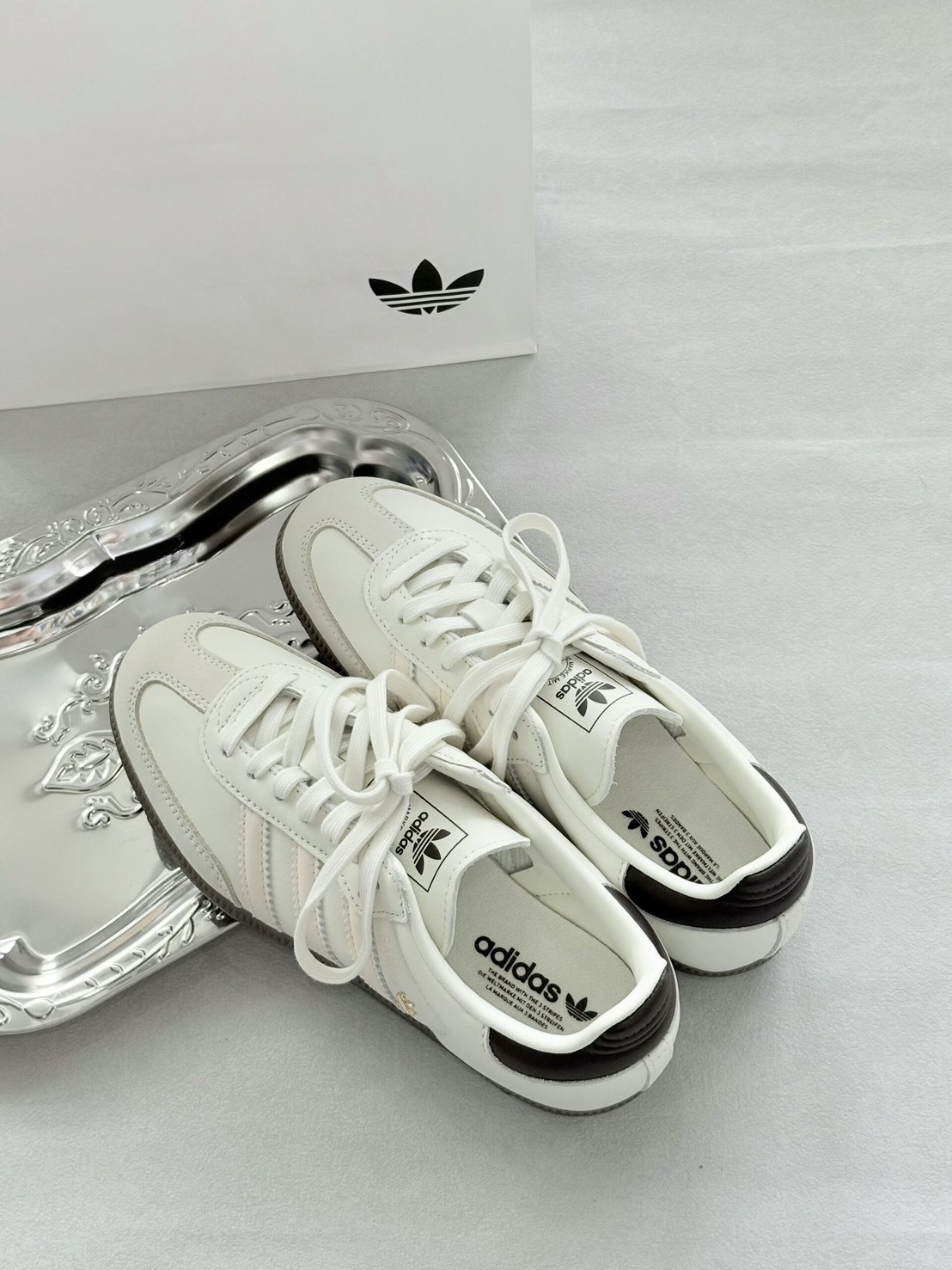 Adidas Samba OG 米白咖 奶油金標 新款 復古 皮革 德訓鞋 運動 休閒鞋 女鞋 IH6628