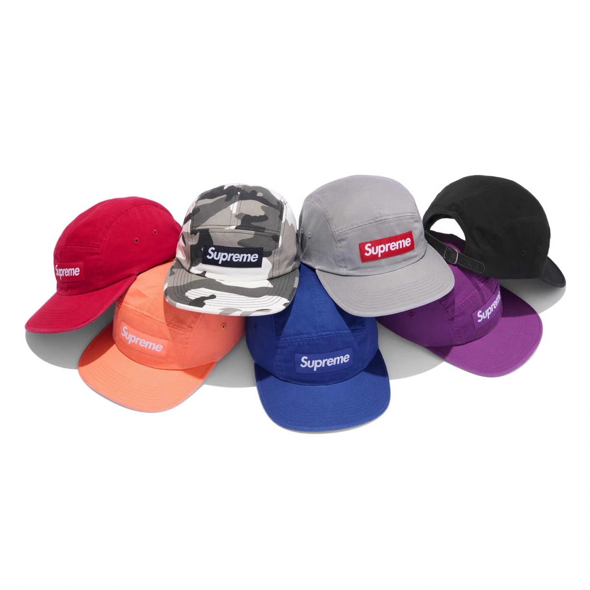 現貨┃Supreme 26ss Washed Chino Twill Camp Cap 五分割帽皮革調節帶