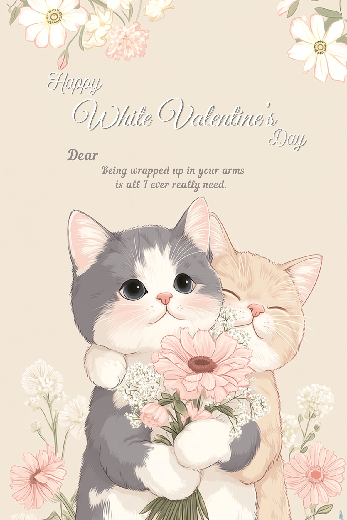 貓咪白色情人節卡（請於結帳頁加購）