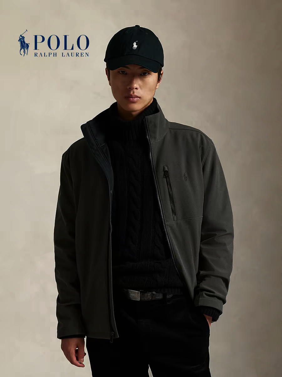 Ralph Lauren 黑色 拉鍊外套 有薄抓毛 男款