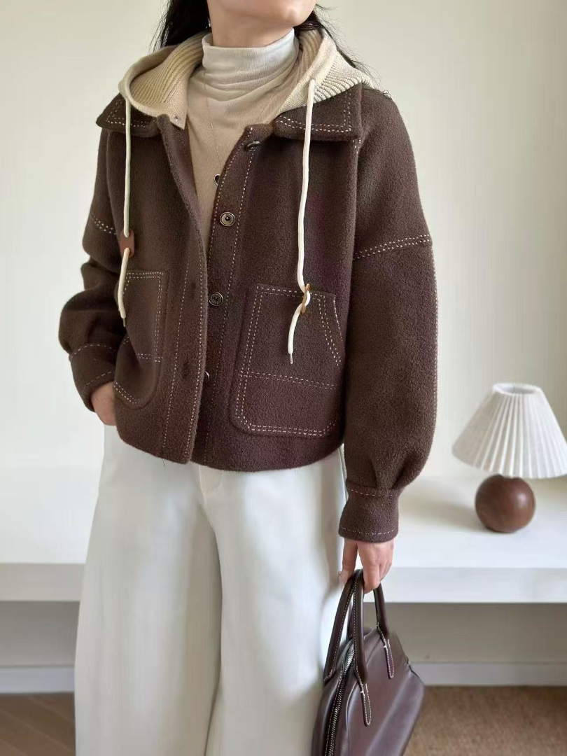 讓造型自然帶出層次感★挺版毛呢俐落外套 ⚡搶手貨⚡