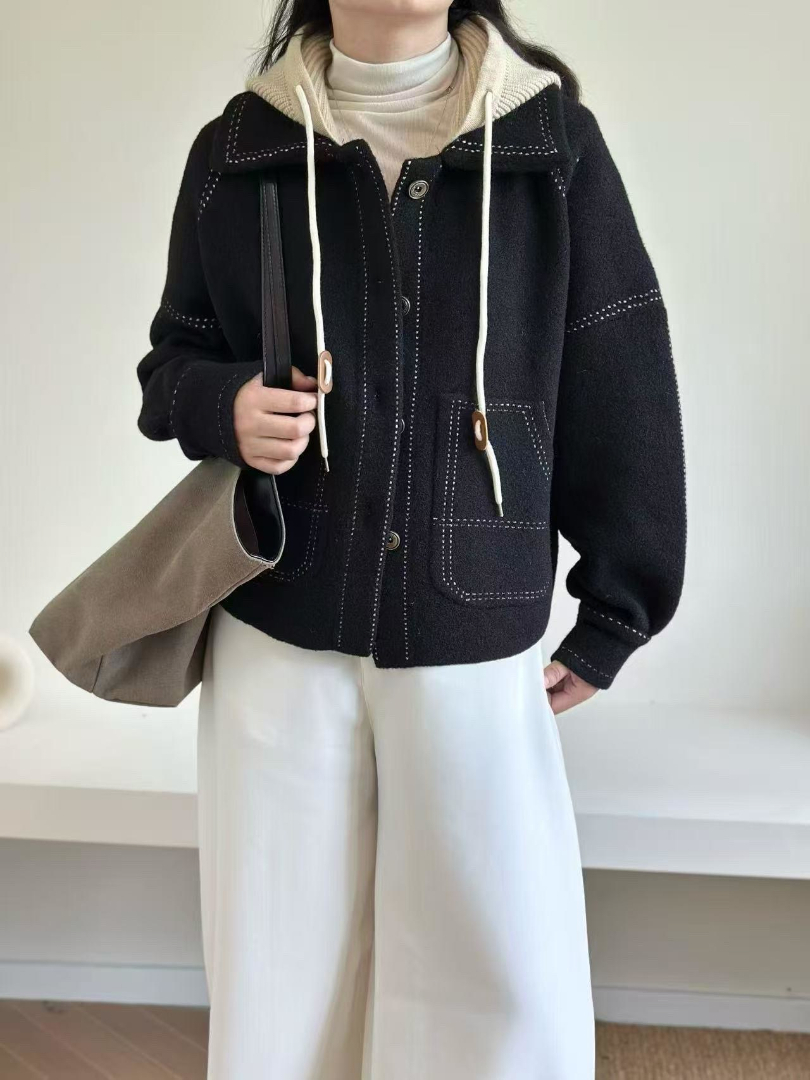 讓造型自然帶出層次感★挺版毛呢俐落外套 ⚡搶手貨⚡